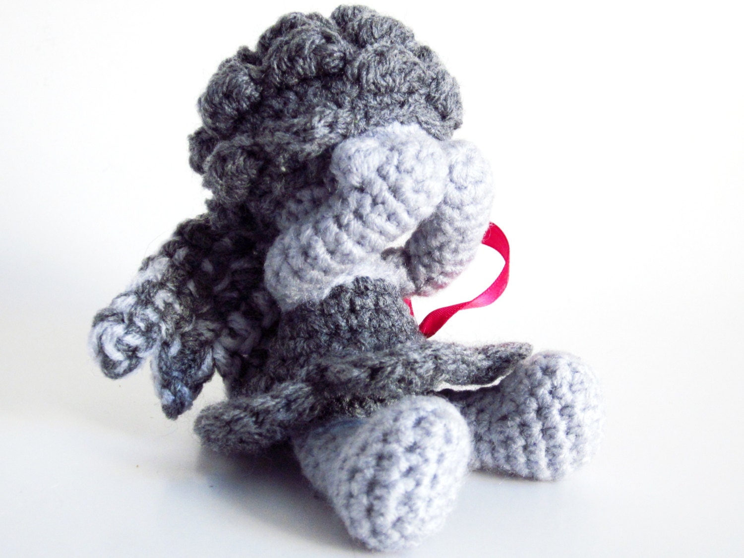 SciFI RATTLE Amigurumi: Doctor Who Inspired Weeping Angel Doll Crocheted in Shades of Grey Washable Yarn by The Silver Hook