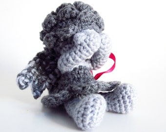 SciFI RATTLE Amigurumi: Doctor Who Inspired Weeping Angel Doll Crocheted in Shades of Grey Washable Yarn by The Silver Hook