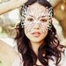 Flame leather mask in white