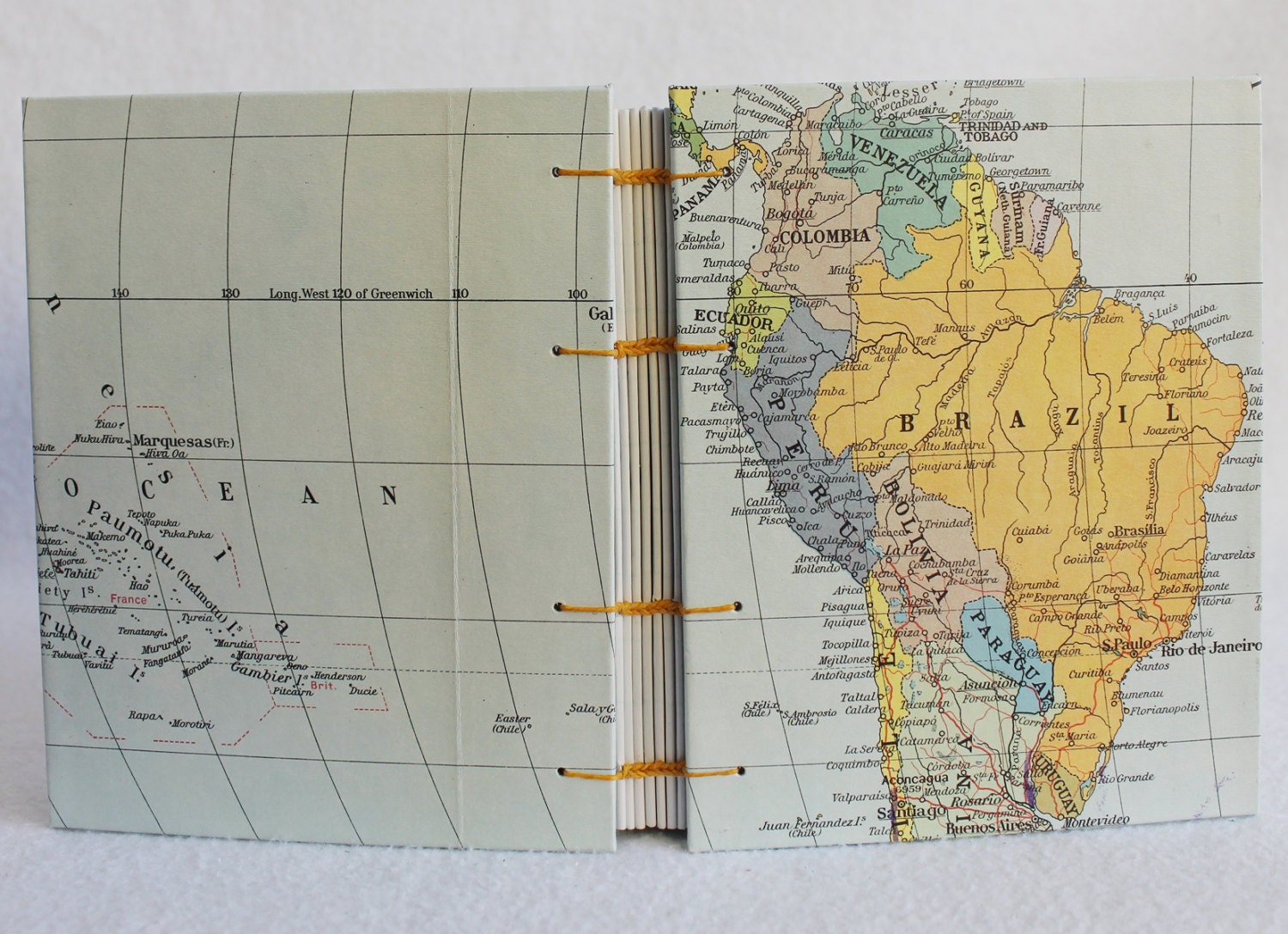 South America / Brazil / Venezuela / Colombia / Ecuador / Peru / Bolivia / Paraguay Travel Map Journal with Lined Pages by PrairiePeasant