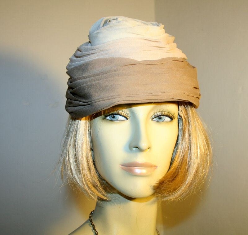 50s Silk Hat Brown Toque Lord & Taylor Amrose