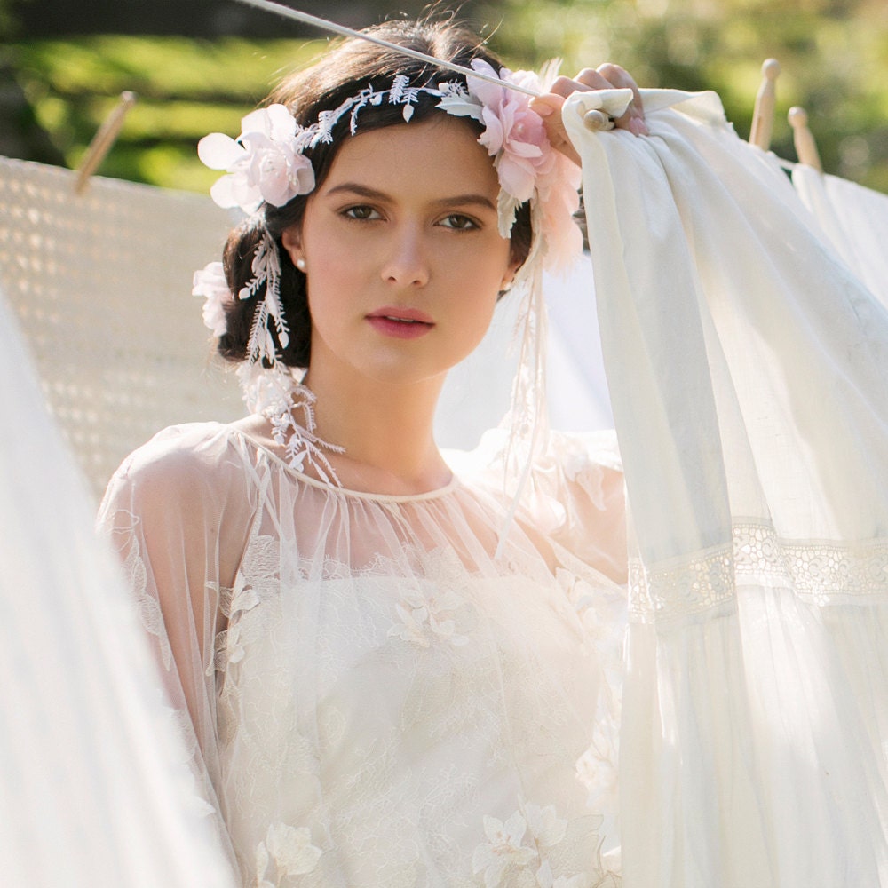 Forget me not lace vine blush silk flower style 1887