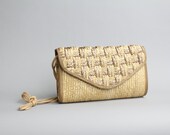 Vintage I.Magnin Woven Straw Envelope Purse