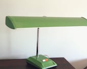 vintage mid-century green florescent desk lamp