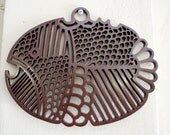 VINTAGE FISH - Dansk Brown Plastic Fish Trivet - Mid Century - wall art - functional piece