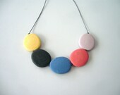Giant colourful pebbles necklace