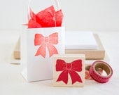 Gift Bow Tie Rubber Stamp - Perfect for Wrapping Christmas Birthday Wedding Presents - Unique Handcrafted Packaging
