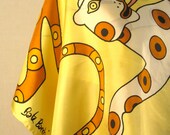 Vintage Balz Baechi Silk Scarf 30x30 Abstract Leopards