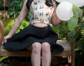 Retro Chic NYC Girls Fit & Flare Dress with Midriff Cutout - Size S