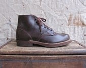 vintage 1940s deadstock brown leather work boots m6.5/w8.5 // rare deadstock Dr. Scholl