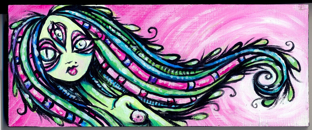 Third Eye Goddess acrylic painting on wood