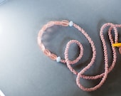 smågodis collection: persika (on pastel pink) - a vintage glass beaded necklace