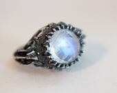 belonging to the darkness. moonstone & sterling silver.