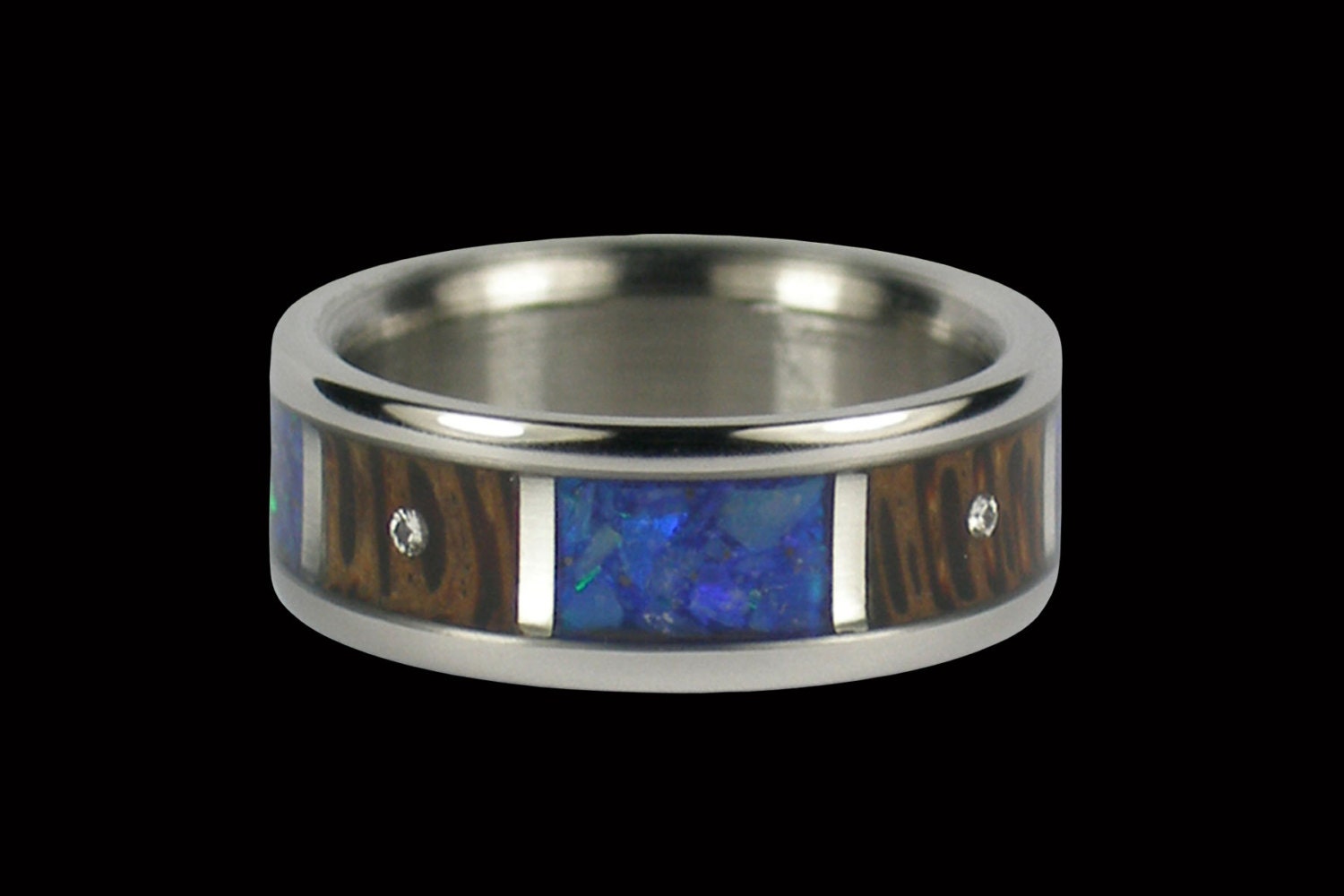 Hawaii Titanium Rings Diamond Inlay Titanium Ring