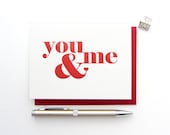 Letterpress 'You & Me' Card