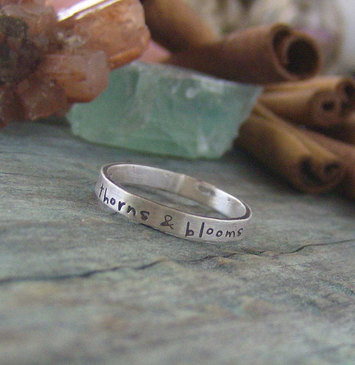 Inside and Out hand stamped Personalized stackable stacking rings...sterling silver stacking rings.