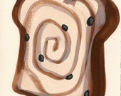 Original Gouache Painting - ( Cinnamon Raisin Toast )