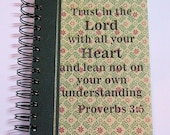 Trust in the Lord Proverbs 3:5 Journal Handmade from Recycled Readers Digest Book