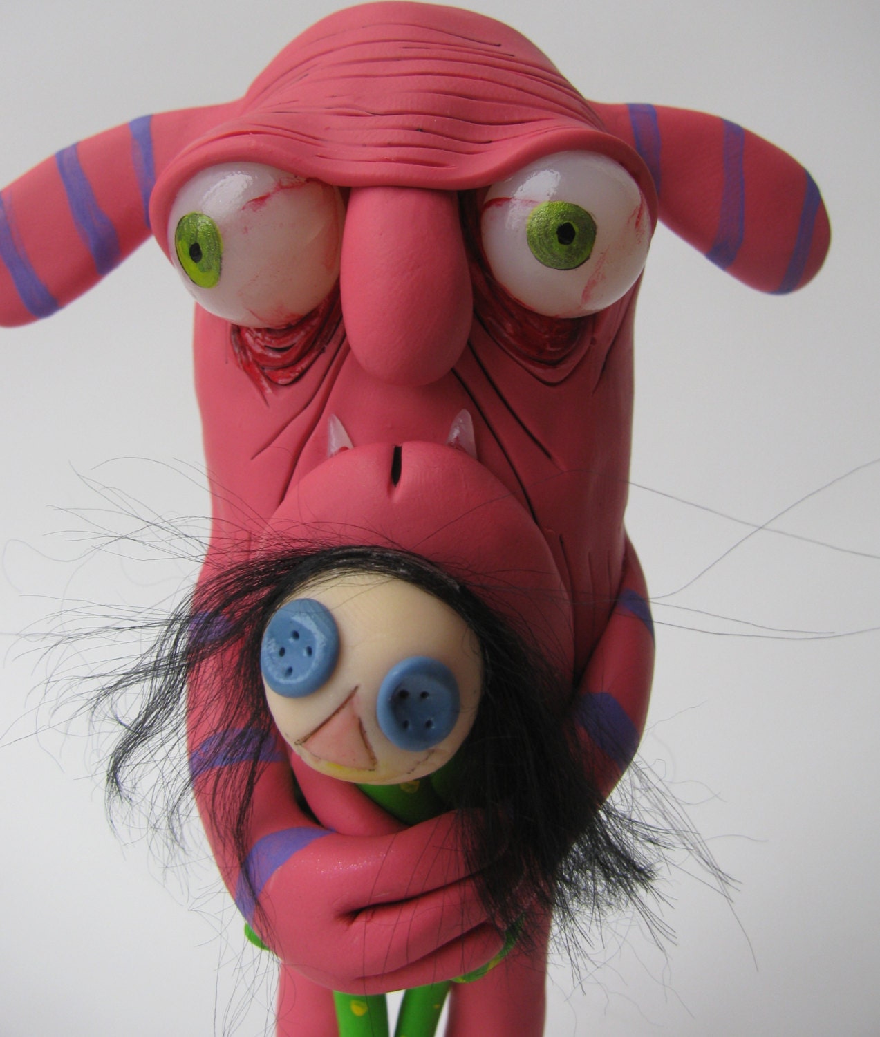 Lowbrow one of a kind clay ooak monster art doll sculpture by mealy monster land