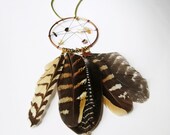 Dreamcatcher Necklace. Seashells And Mixed Gemstones & Naturally Molted Feathers. One of a kind