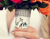 BC33 - 2 Wedding Bouquet Memorial Photo Charms - Medium Custom Bouquet Jewelry