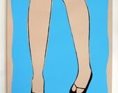 screenprinted poster: dancing shoes blue