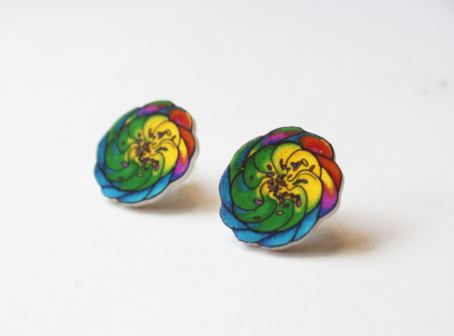 Swirls and Sprinkles Original Art Earrings