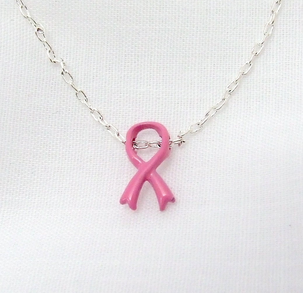 Breast Cancer Pink Ribbon Necklace