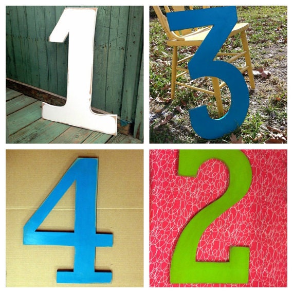 Large wooden birthday numbers, great photo prop 24" tall, you pick number, letter and color