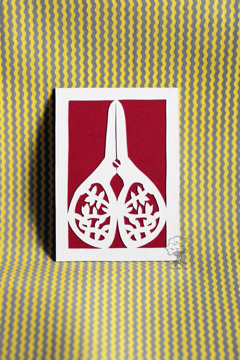 Fancy Scissors ACEO Original Papercut Artist Card