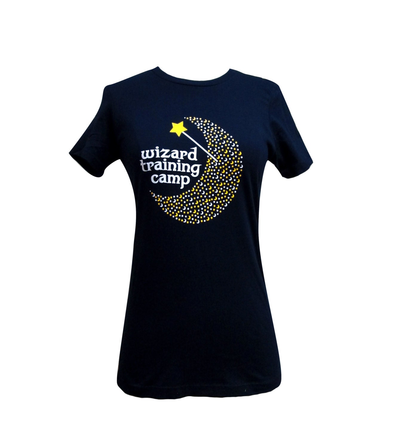 Wizard T-Shirt - Wizard Training Camp print on a Navy blue Shirt - (Ladies Sizes S, M, L, XL)