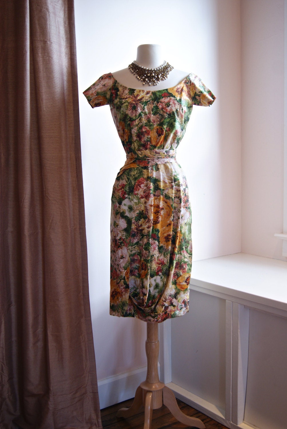 ON LAYAWAY//50s Ceil Chapman Dress // Vintage 1950's Floral Print Party Dress by Ceil Chapman