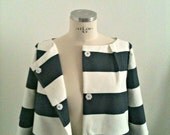 Bicycle Coat in Navy & White Stripes