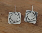 Sterling Silver Stacked Dangle Earrings