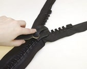 super long GIANT ZIPPER in BLACK - chunky separating plastic zip for cosplay and coats
