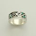 Sterling Silver band with eternity symbol and blue opal gemstones - infinity ring - Make me laugh .