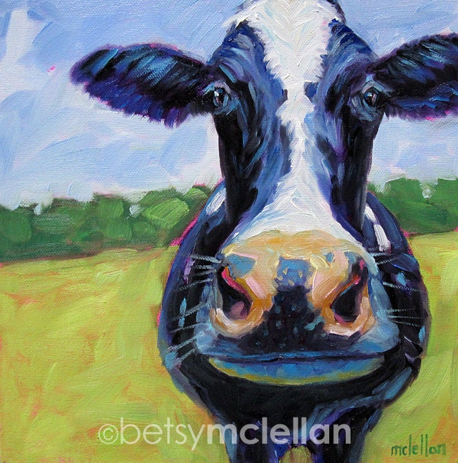 Cow - Original Painting - 10x10