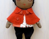 SALE - Eleanor  - 16" dolly with red cape