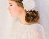Peony Silk  Flower,  White Bridal Hair Flower,  Wedding Headpiece, Flower Hair Piece, Bridal Hair Piece, Made to Order: Ships in 1 Month
