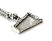 Silver French Guillotine Blade Necklace in Solid White Bronze with Sterling Overlay