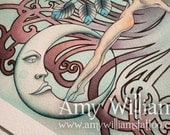 Signed Numbered only 20 The Growth Moon Flower A3 Print