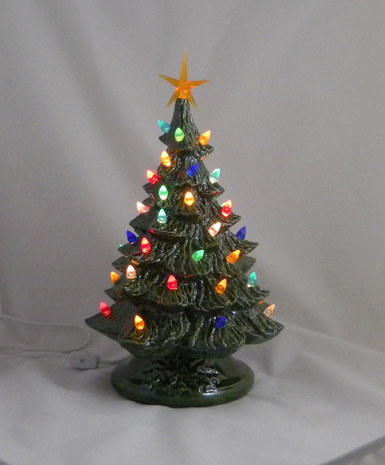 Traditional Ceramic Christmas Tree  Green.....15 inches Tall ready to ship
