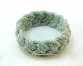 soft green turks head knot rope bracelet hand dyed cotton medium 2073