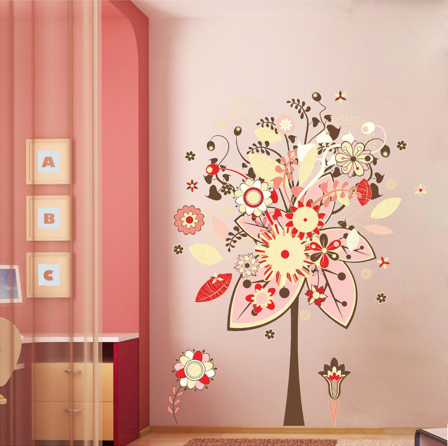 Tree Flower Customizable Wall Decal