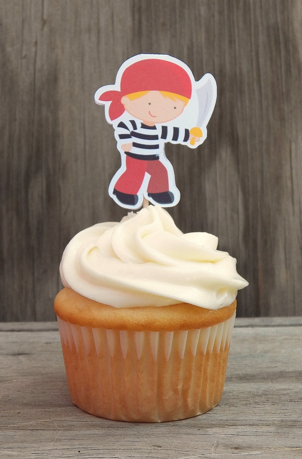 Pirate Boy Party - Set of 12 Blonde Pirate Cupcake Toppers by The Birthday House Il_170x135