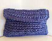 Woven Navy Raffia Vintage Clutch Handbag