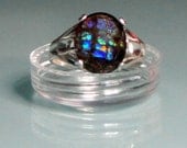 Ammolite Sterling Silver Ring Father's Day Gift for Dad