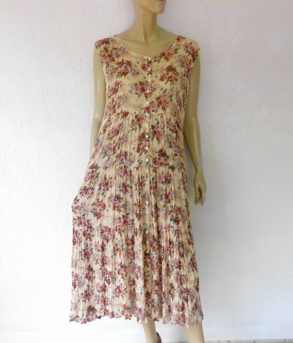Vintage Bohemian Dress, 80's Floral Print Grunge Bohemian Dress, Tiered Indian Maxi Dress