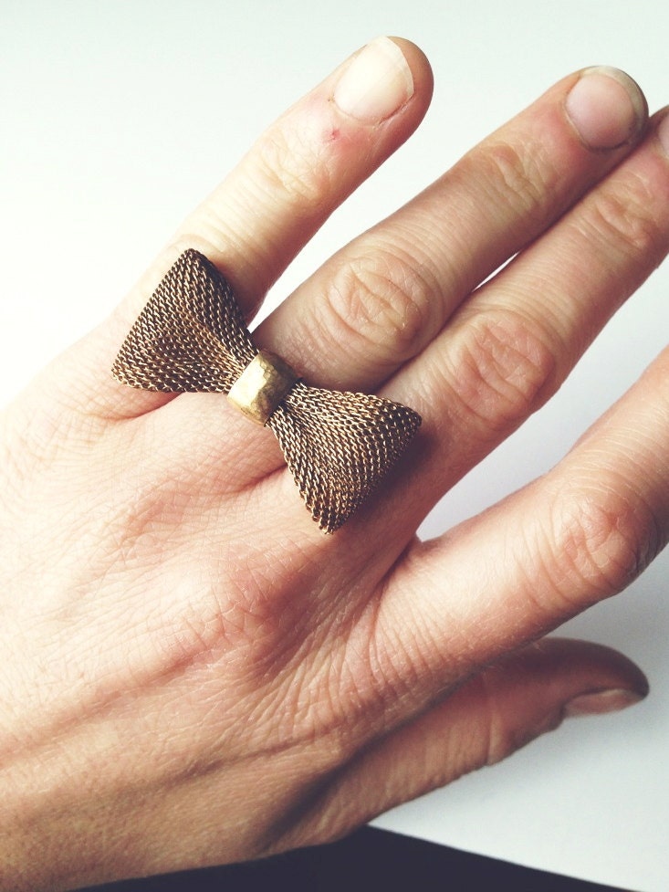 Brass Bow-Tie Ring
