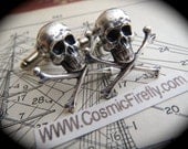 Silver Skull Cufflinks Men's Cufflinks Gothic Victorian Steampunk Cufflinks Pirate Cufflinks